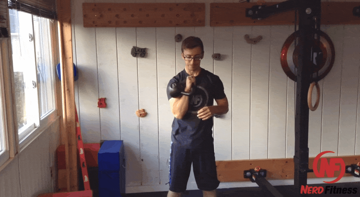 Coach Matt showing you how to do the kettlebell press.