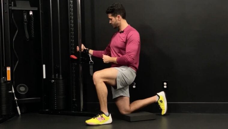 Coach James Shapiro demonstrating Pallof press exercise