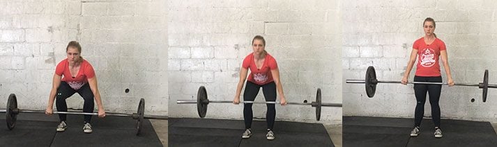 This is a different angle of the deadlift pull, shown from the front. 