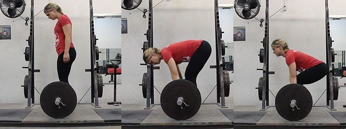 This photo shows you the deadlift setup progression from the side.