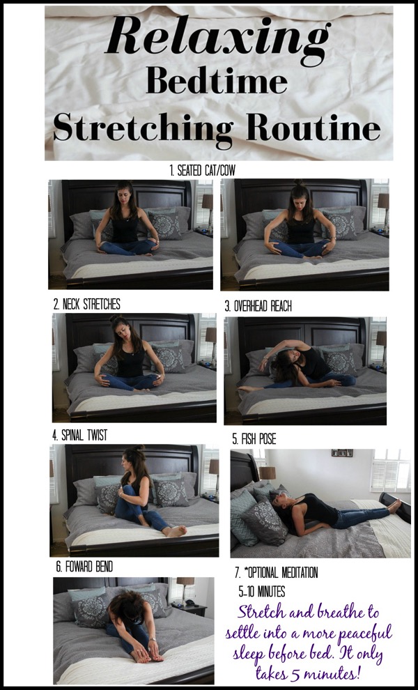 Relaxing bedtime stretching routine Relaxing bedtime stretching routine it only takes 5 minutes